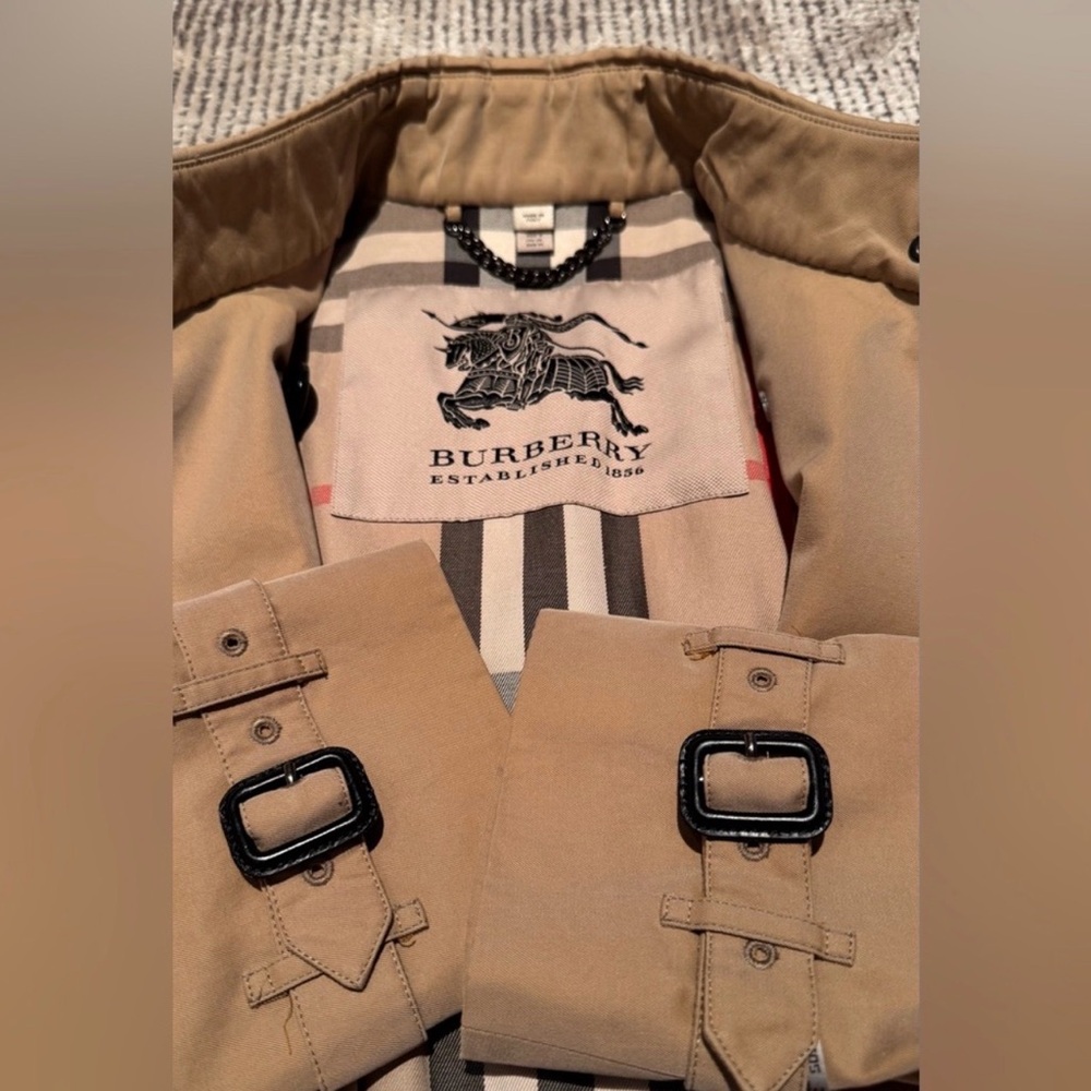 Burberry Beige Double-Breasted Trench Coat - Picture 6 of 10